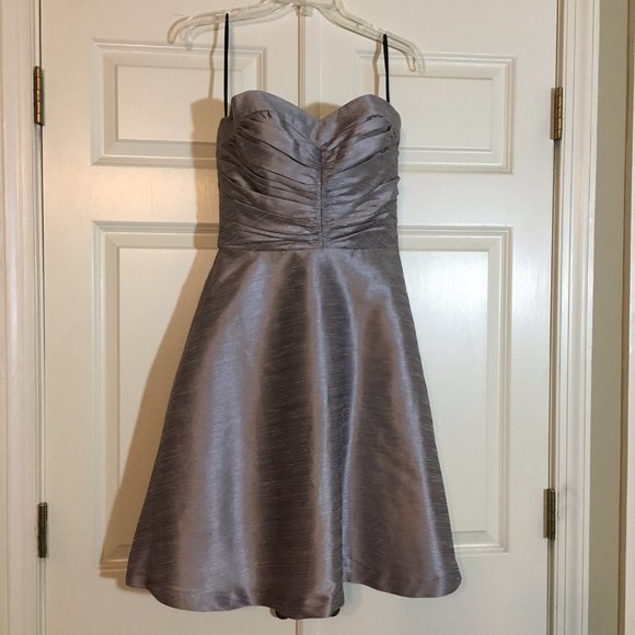 Lavender Dupioni Silk Strapless Cocktail Dress, Alfred Sung, Size 6 - Picture 1 of 6